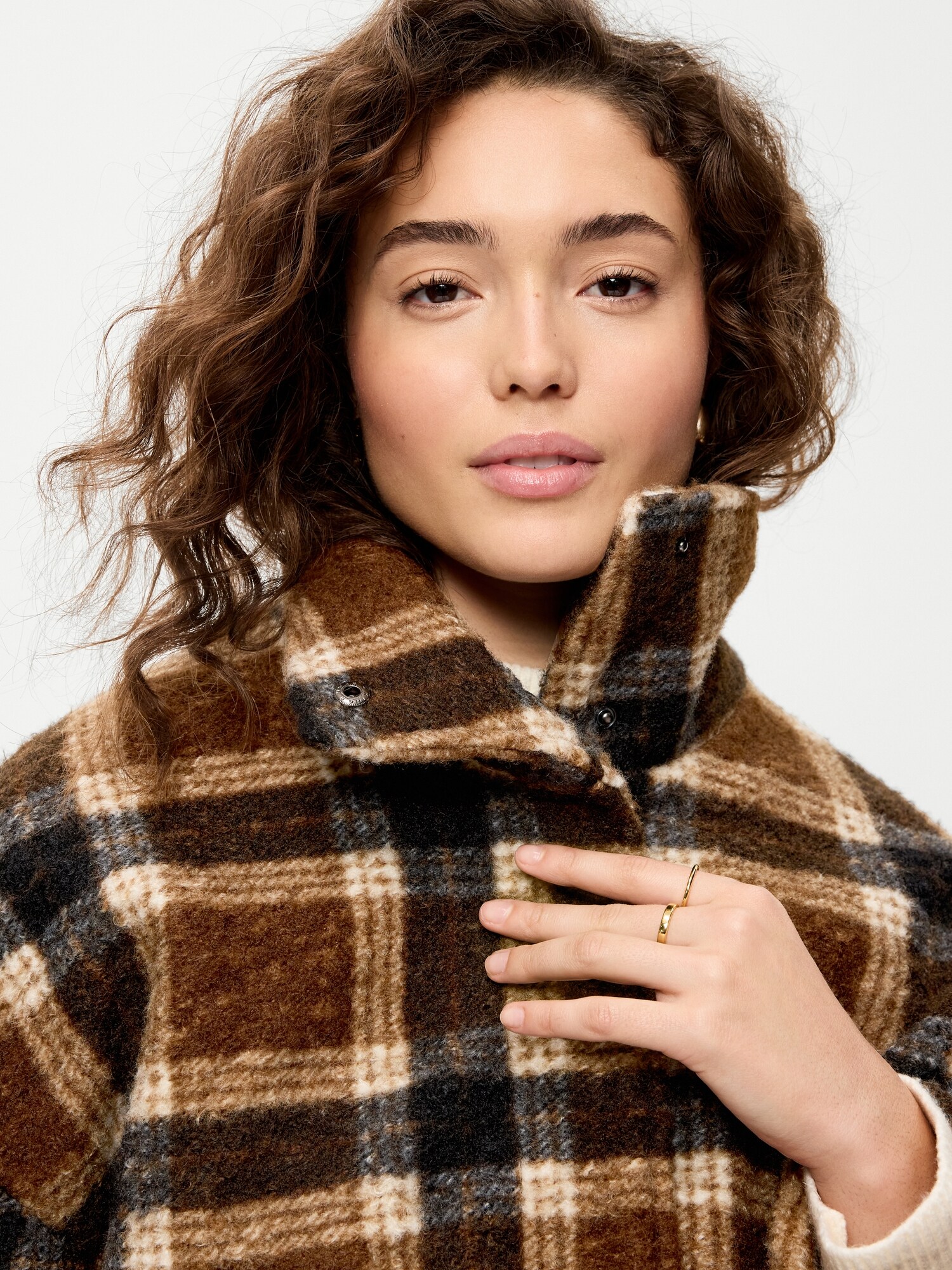 Женская куртка Old Navy в клетку, цвет: Коричневый клетчатый — фото 4