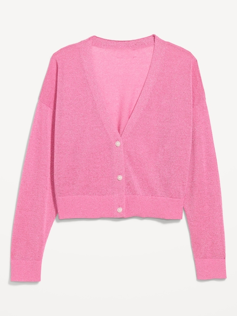Shine V-Neck Cropped Cardigan