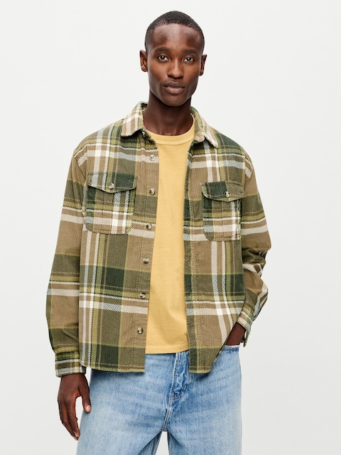 Loose Fit Long-Sleeve Corduroy Shirt