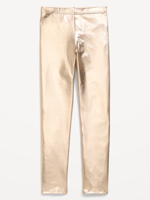 Shiny Foil Print Leggings for Girls