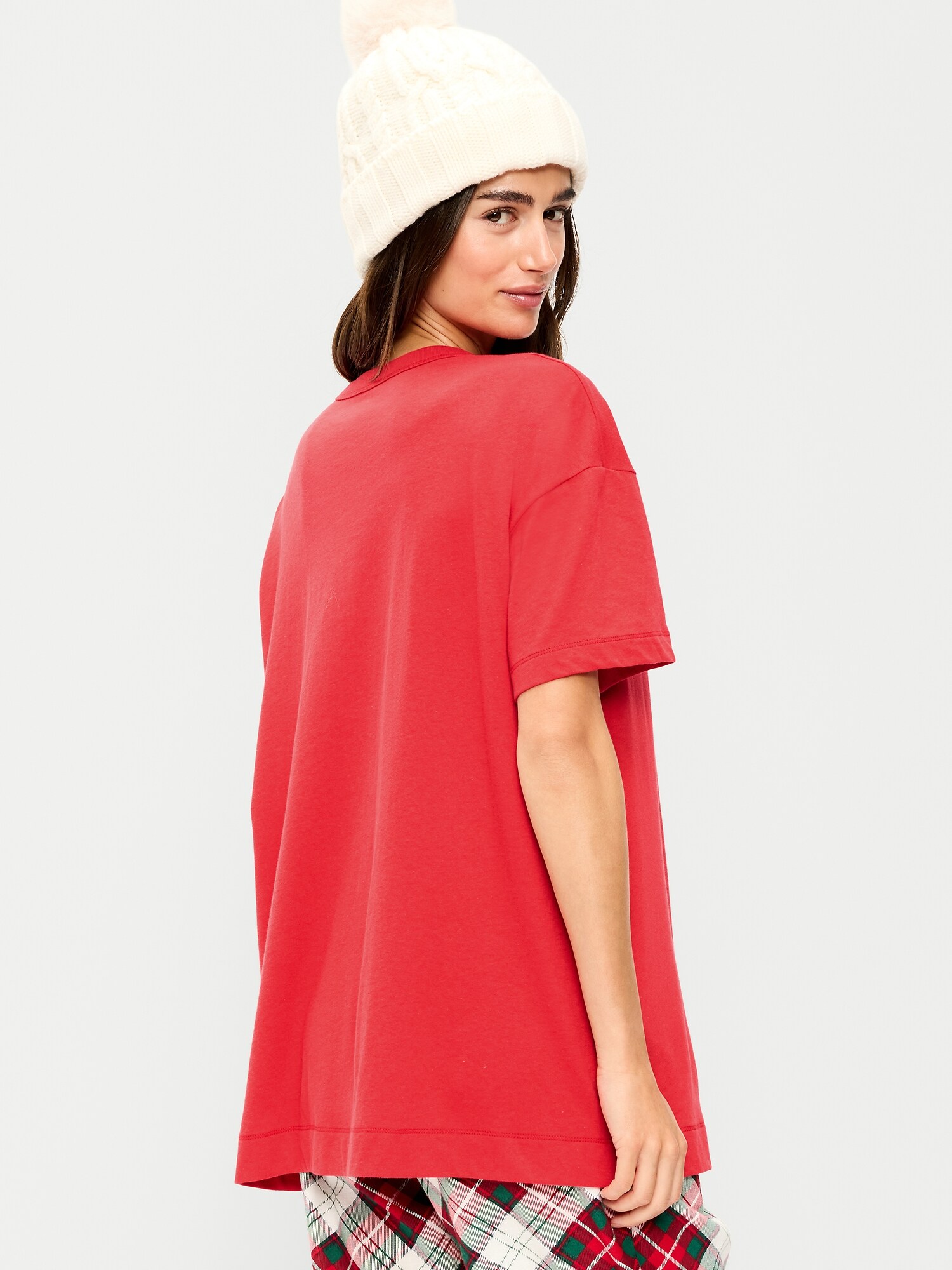 Женская удлинённая футболка-туника Old Navy Peanuts Snoopy оверсайз, цвет: Красный — фото 2
