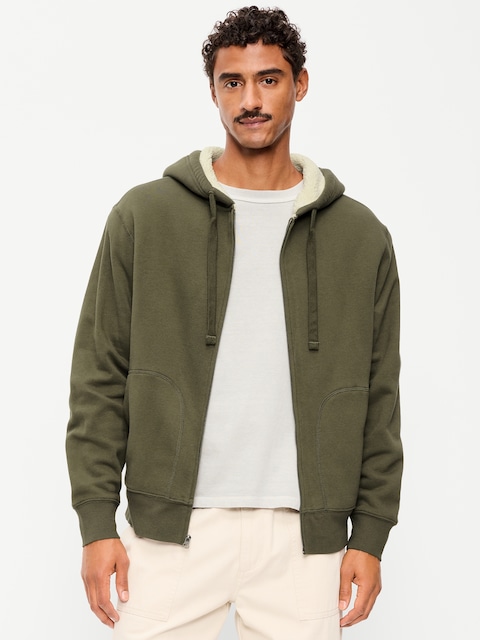 Sherpa-Lined Full-Zip Hoodie