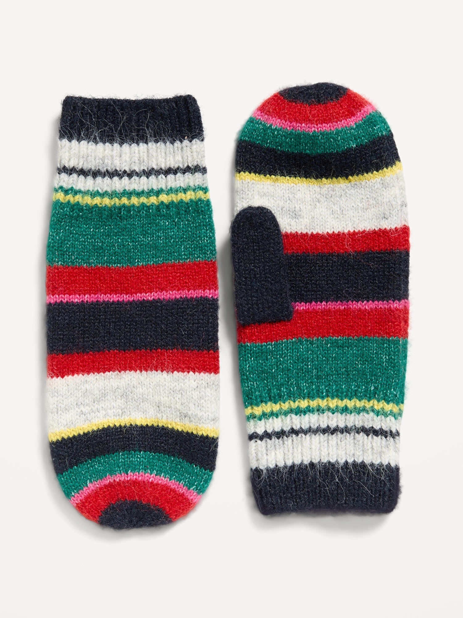 Striped Mittens for Women