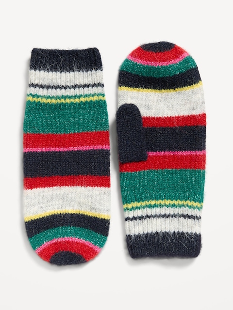 Striped Mittens for Women