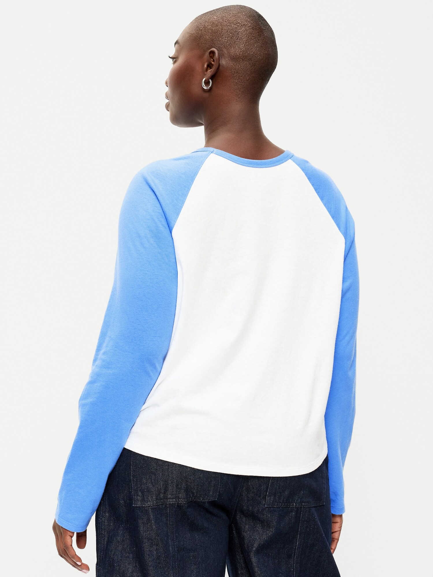 Женская футболка Old Navy EveryWear Long-Sleeve Raglan Baseball, цвет: Cloisonne — фото 6