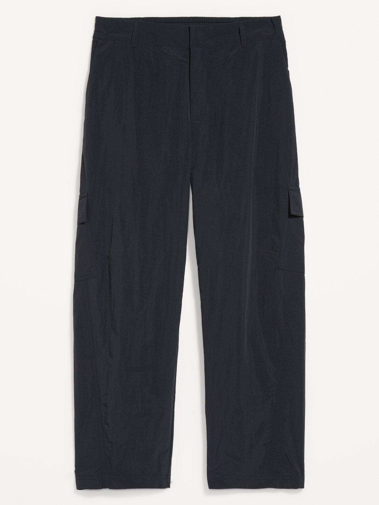 Женские брюки Old Navy Mid-Rise Barrel-Leg Cargo, цвет: Чёрный — фото 2