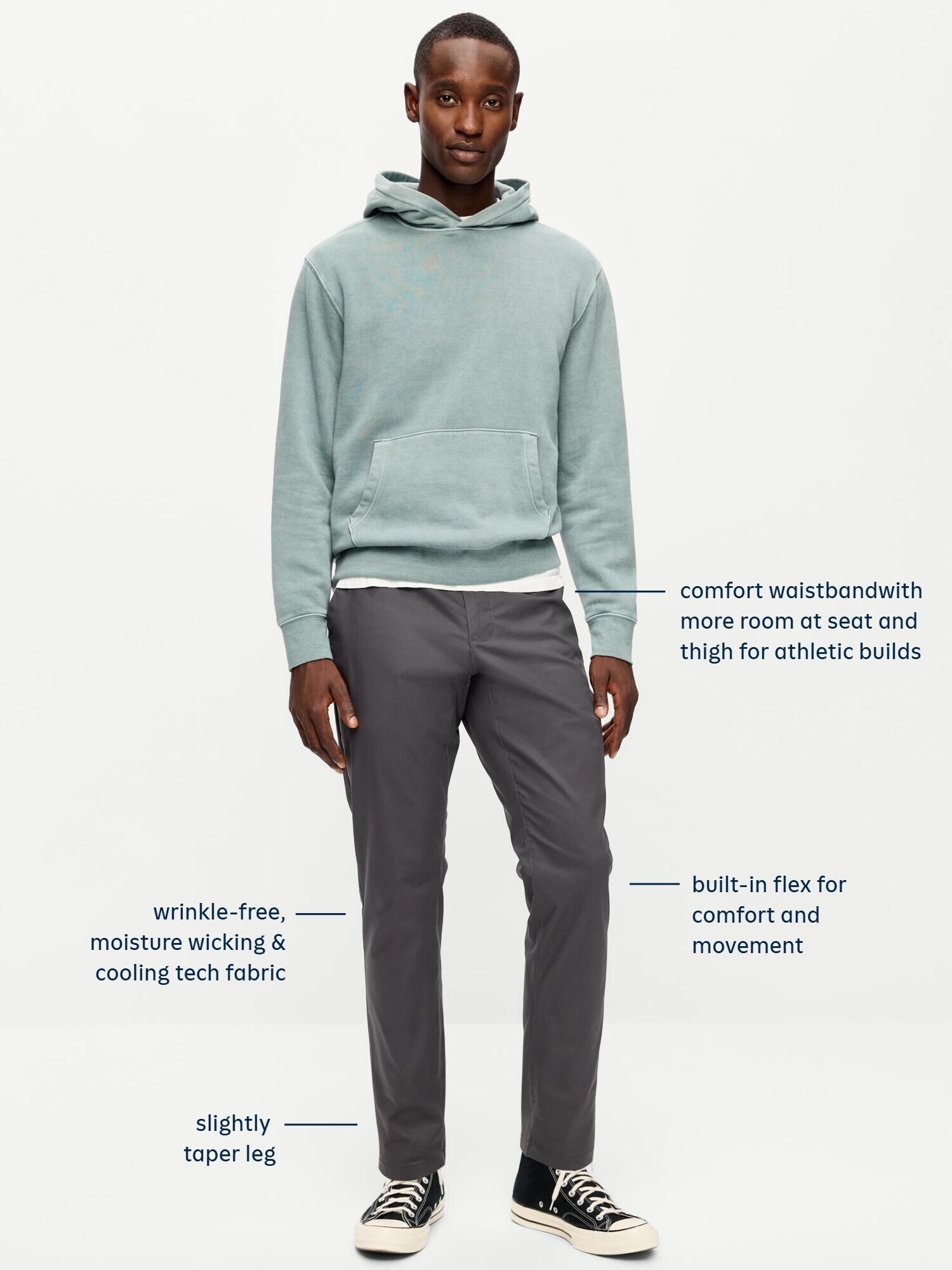 Мужские брюки Old Navy Athletic Tech Ultimate 4.0 Chino, цвет: Серо-бежевый — фото 5