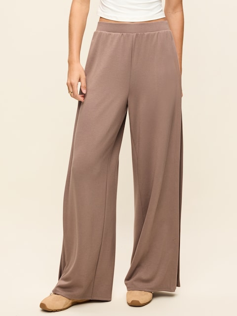 High-Waisted Bounce Lite Drapey Wide-Leg Pleated Pants
