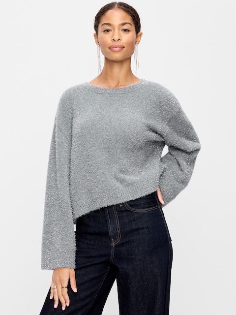 Oversized Shine Crew-Neck Sweater