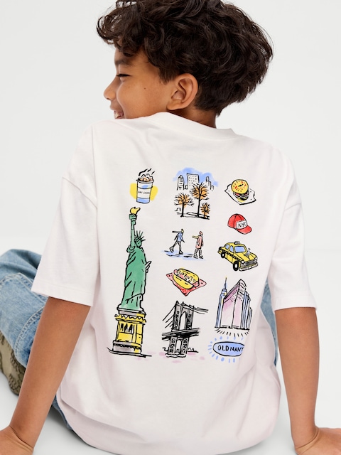 Oversized Short-Sleeve Graphic T-Shirt for Boys