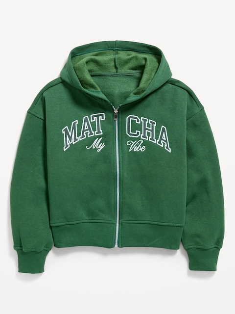 Favorite Fleece Graphic Zip-Front Hoodie for Girls