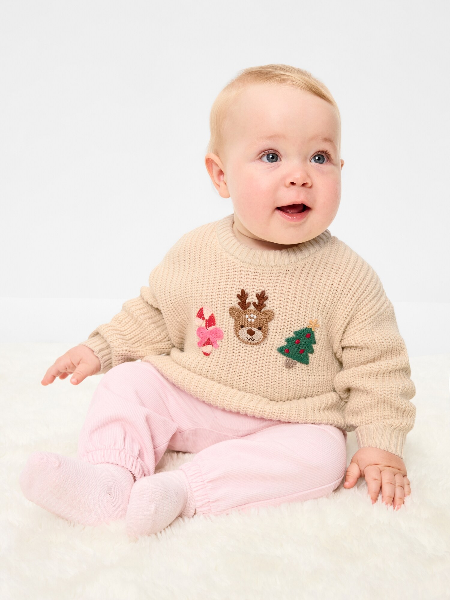 Детский свитер Old Navy с принтом и длинным рукавом для младенцев, цвет: Holiday Icons