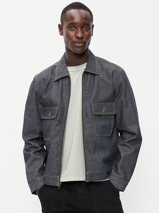 Raw Denim Utility Jacket