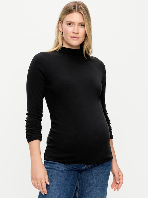 Maternity Mock-Neck Long-Sleeve T-Shirt