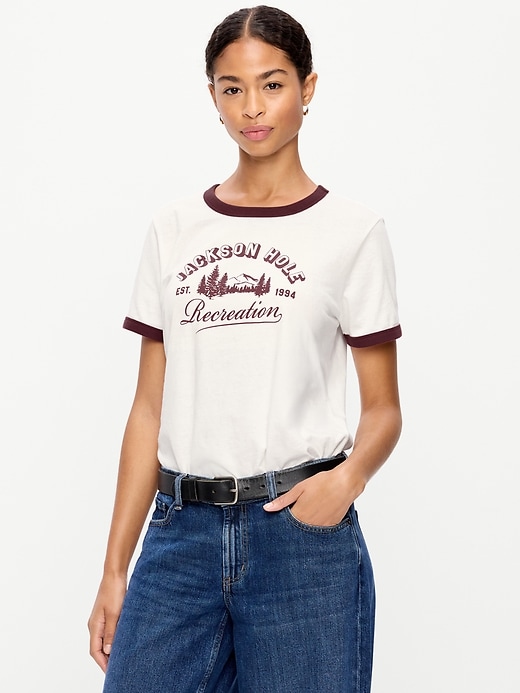 EveryWear Crew-Neck Graphic Ringer T-Shirt