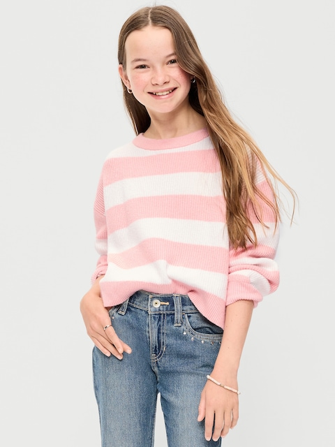 Long-Sleeve Cable-Knit Sweater for Girls
