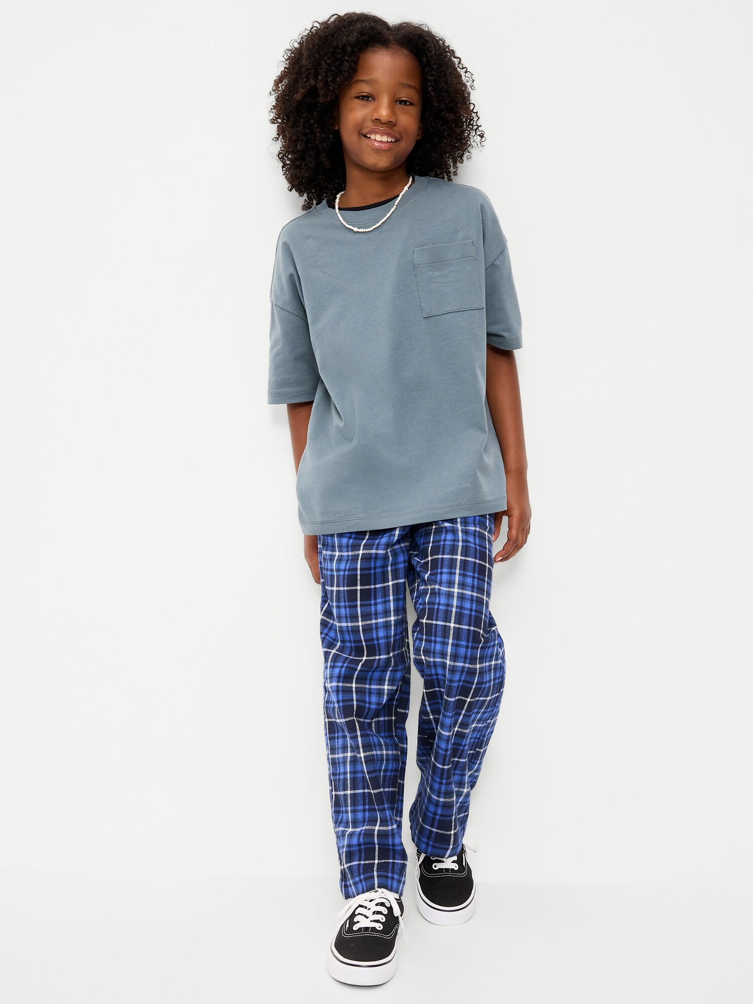 Брюки Old Navy Pull-On Baggy Plaid Flannel Pants для мальчиков, цвет: Насыщенный синий клетчатый — фото 3