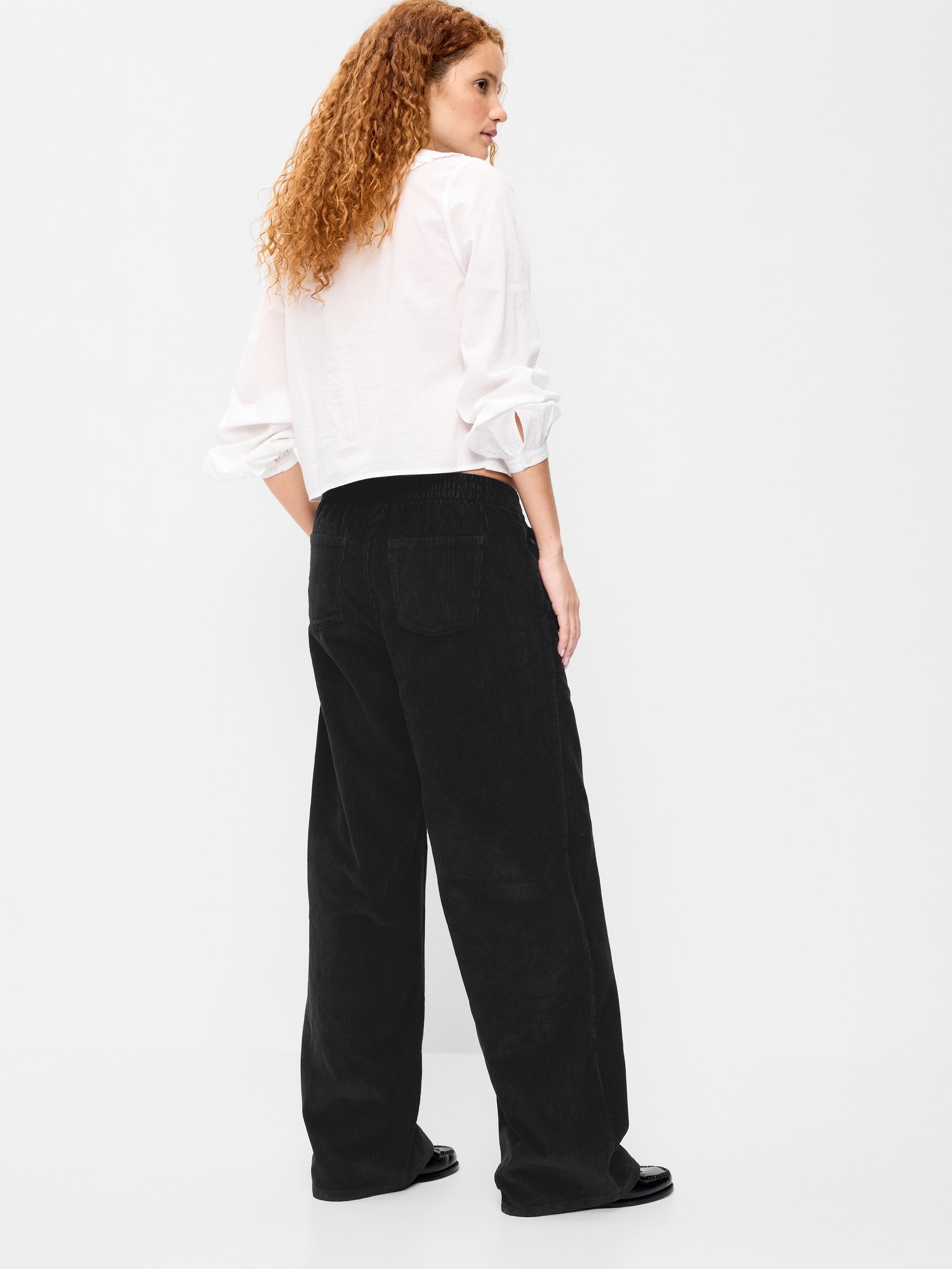 High-Waisted Baggy Wide-Leg Corduroy Pants