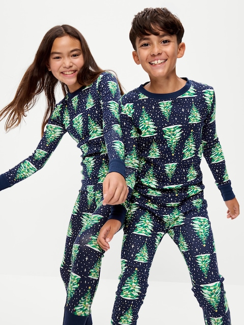 Gender-Neutral Snug-Fit Graphic Pajama Set for Kids