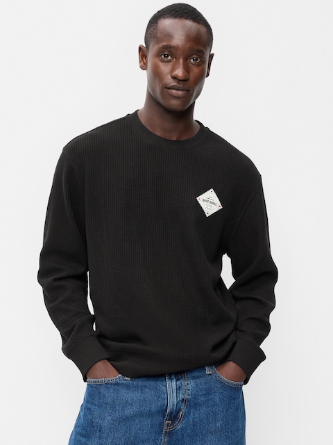 Crew-Neck Waffle Graphic T-Shirt