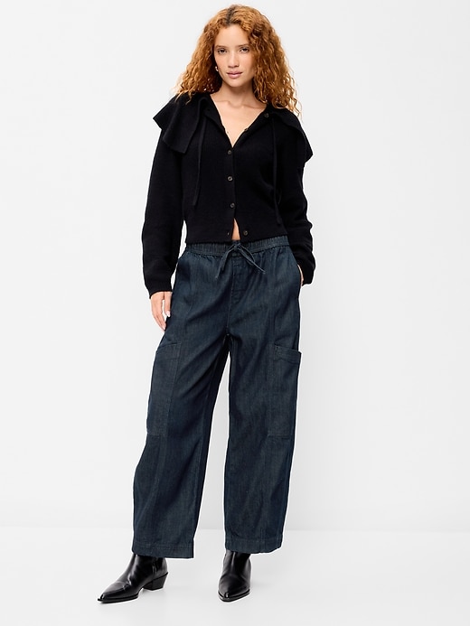 Mid-Rise Barrel-Leg Utility Pants