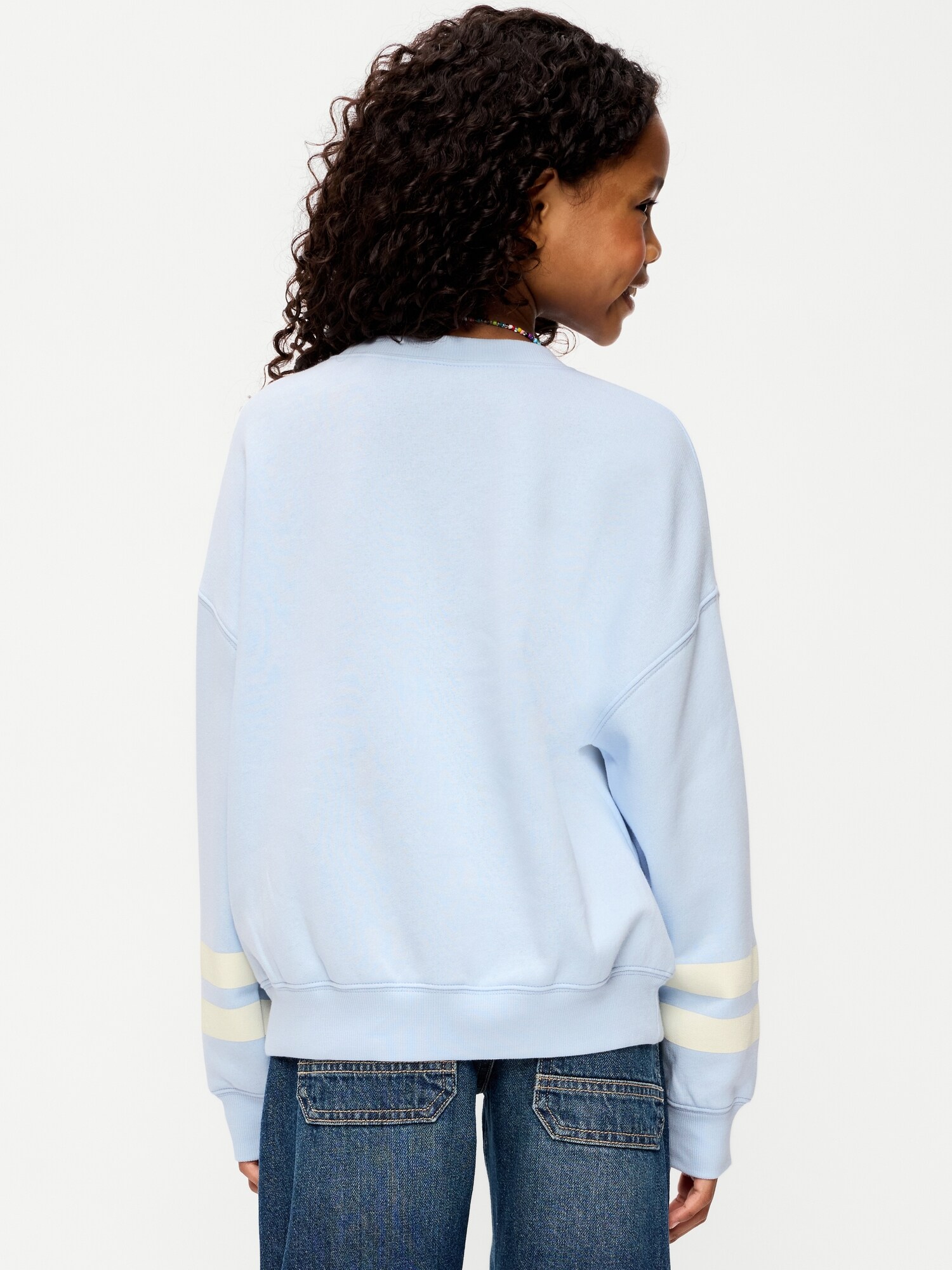 Толстовка Old Navy Oversized Long-Sleeve Tunic Sweatshirt для девочек, цвет: Contrail — фото 2