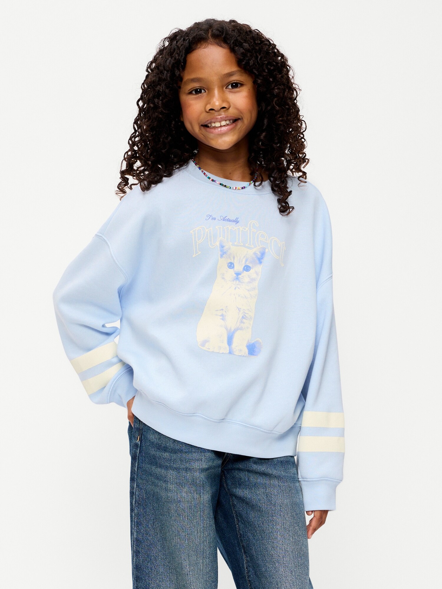 Толстовка Old Navy Oversized Long-Sleeve Tunic Sweatshirt для девочек, цвет: Contrail