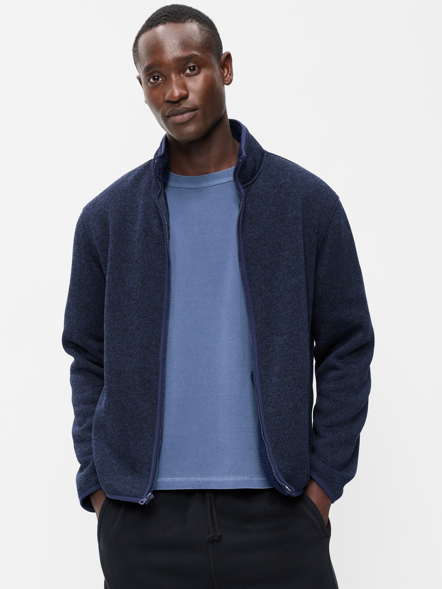 Sweater Fleece Sherpa-Lined Full-Zip Jacket