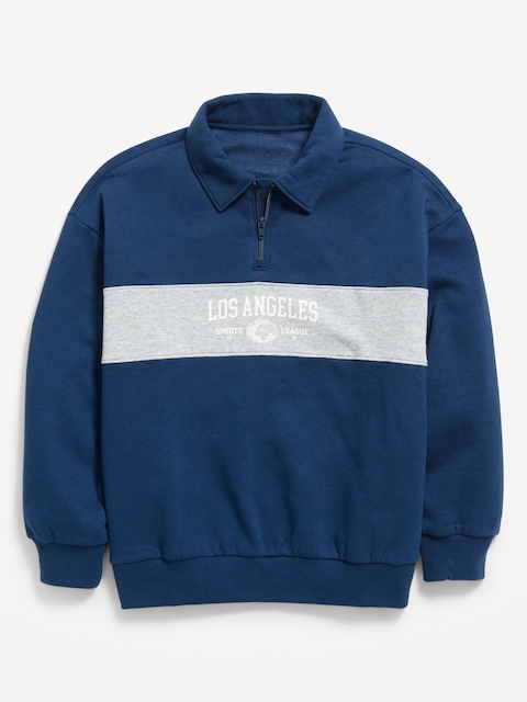 Favorite Fleece Oversized Quarter-Zip Polo for Boys