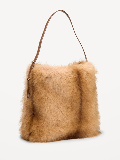 Medium Faux-Fur Bucket Bag