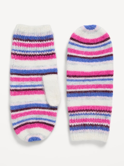 Striped Mittens for Women