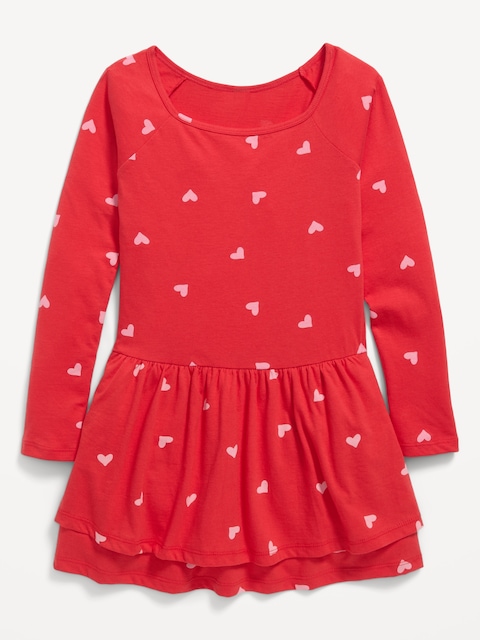 Fitted Long-Sleeve Ruffled Dress for Girls