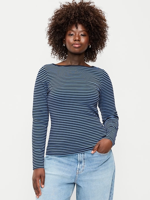 Snug Long-Sleeve Boatneck T-Shirt | Old Navy