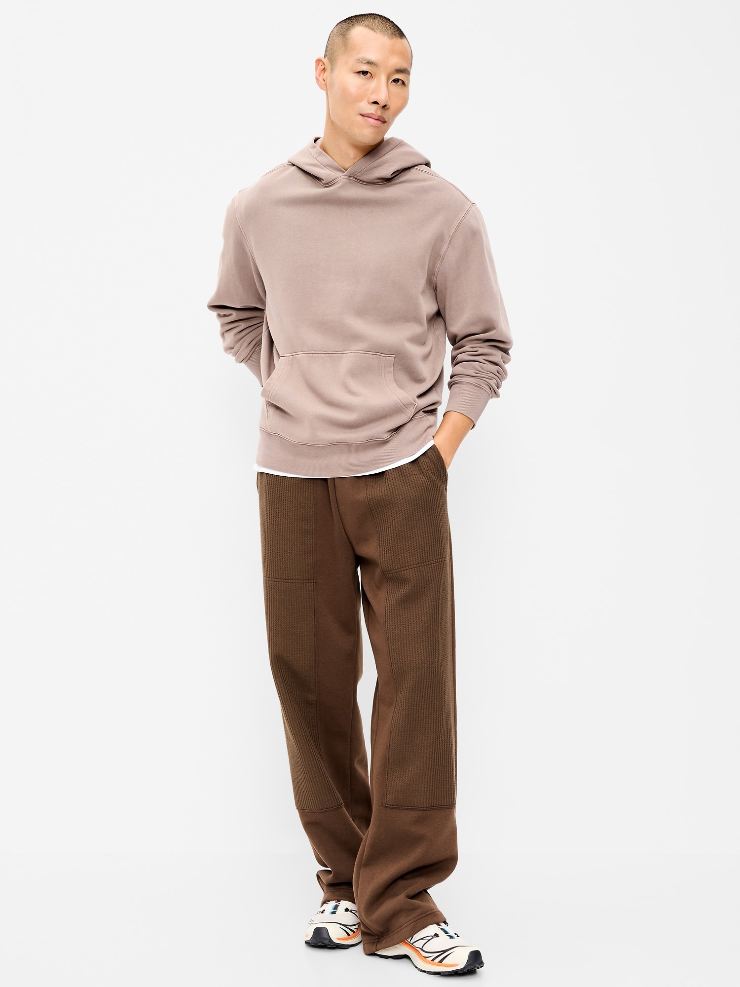 Baggy Waffle-Knit Utility Sweatpants