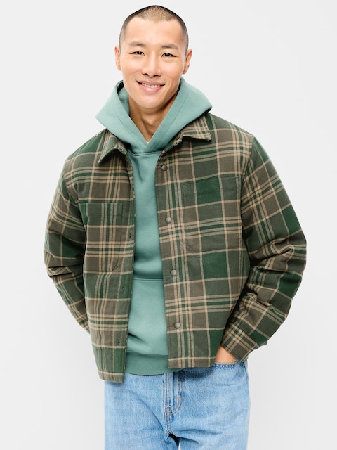 Cropped Insulated Flannel Shacket