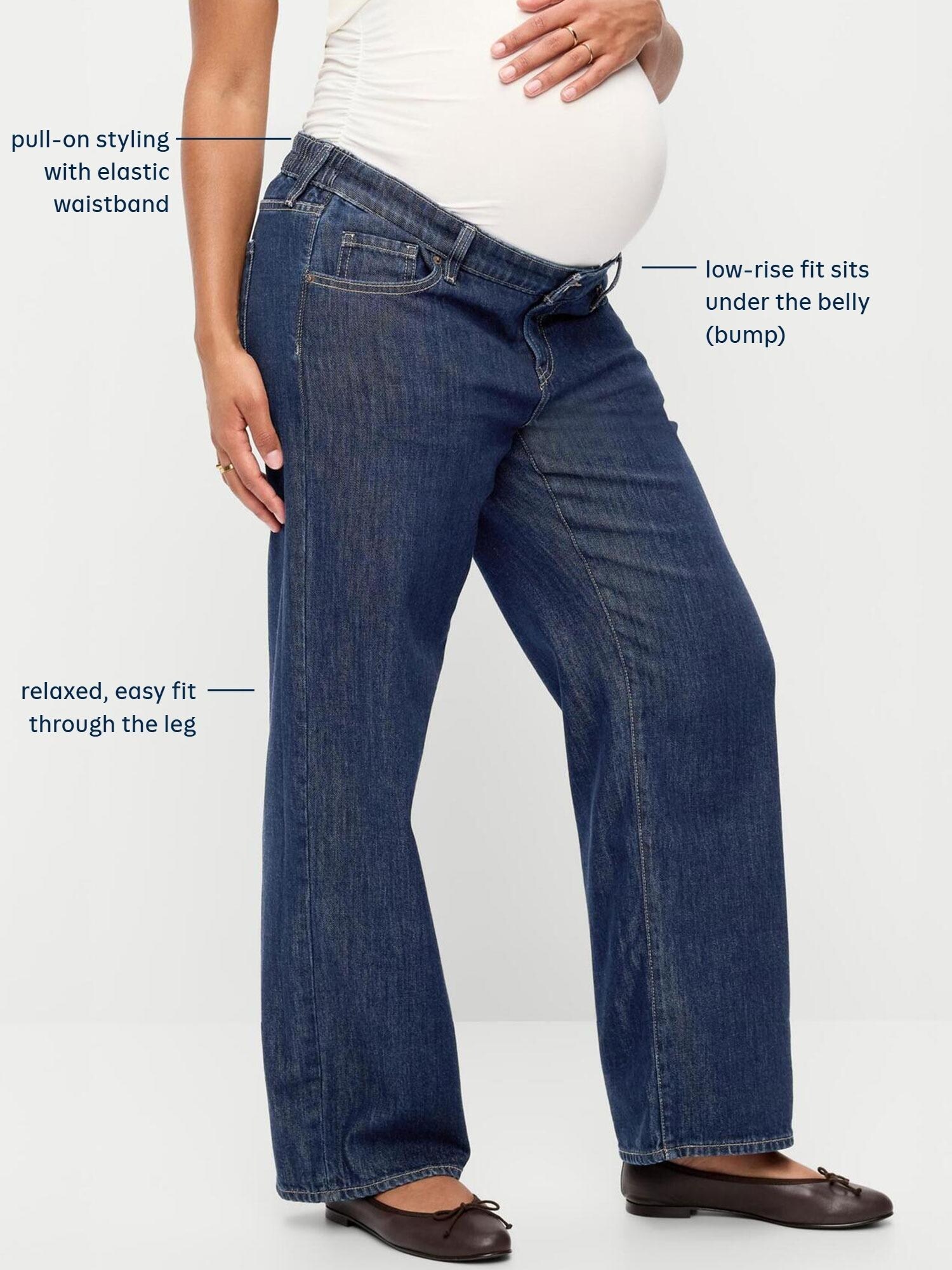 Женские джинсы Old Navy Maternity Low-Rise OG Loose, цвет: Heritage Rinse — фото 6