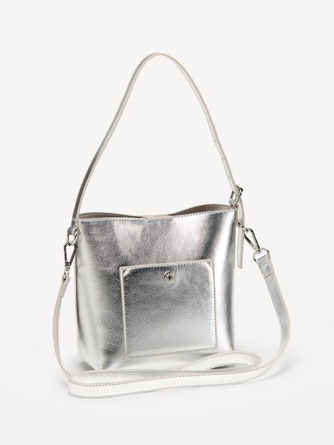 Small Metallic Bucket Bag