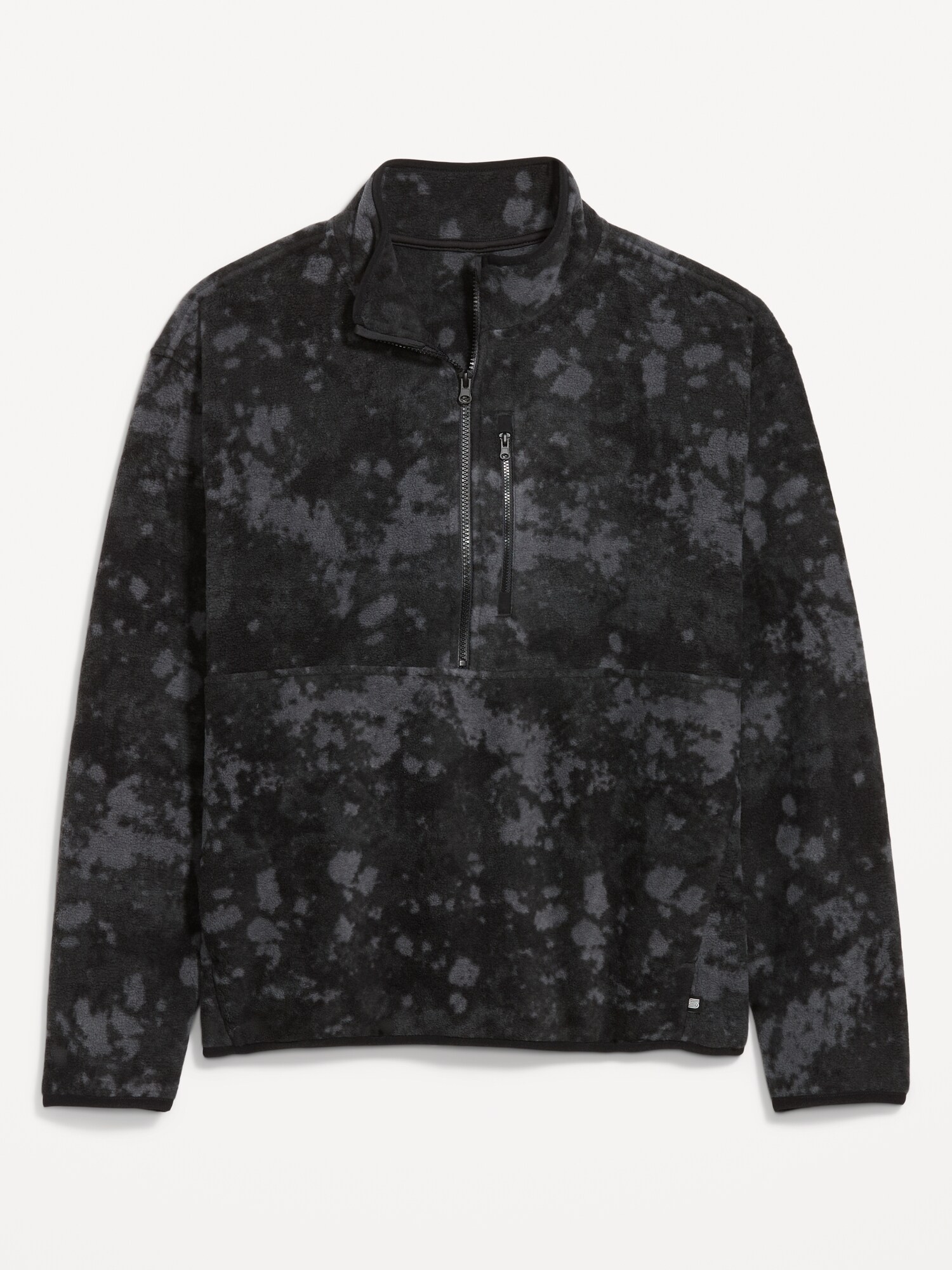 Мужской свитер Old Navy Microfleece Utility Half-Zip Pullover, цвет: Чёрный с принтом — фото 2