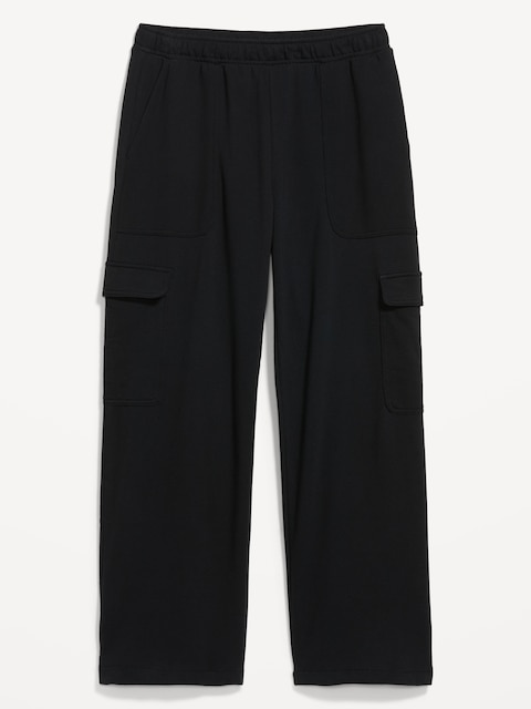 High-Waisted SoComfy Wide-Leg Cargo Sweatpants