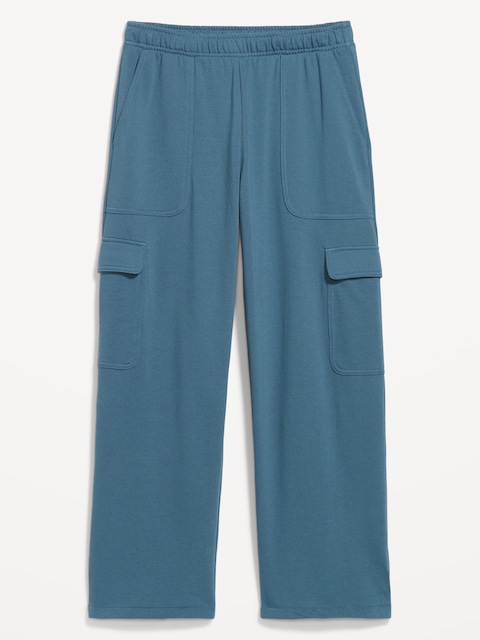 High-Waisted SoComfy Wide-Leg Cargo Sweatpants