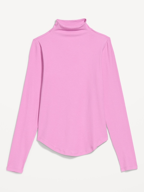 CloudLite Long-Sleeve Ribbed Turtleneck T-Shirt