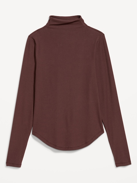 CloudLite Long-Sleeve Ribbed Turtleneck T-Shirt