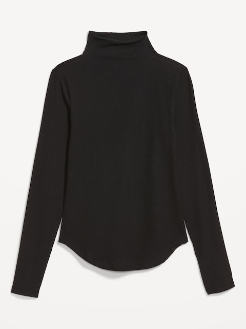 CloudLite Long-Sleeve Ribbed Turtleneck T-Shirt