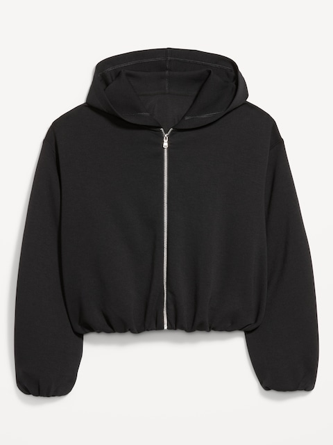 Bounce Fleece Bubble-Hem Hoodie Sweatshirt