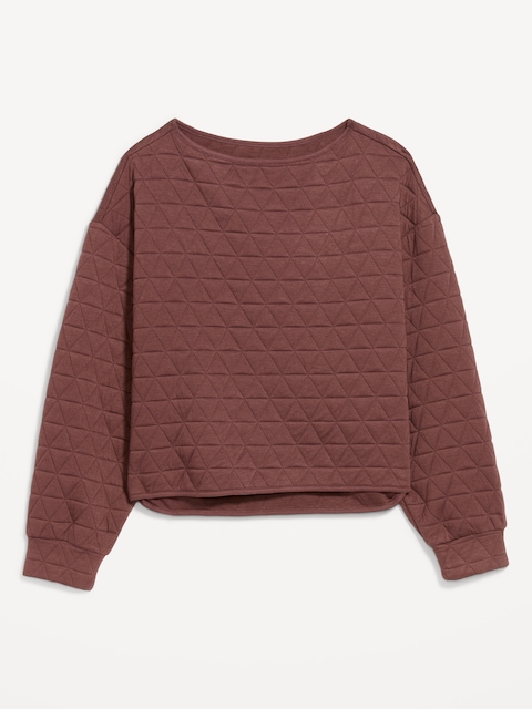 Quilted Bounce Fleece Boatneck Sweatshirt