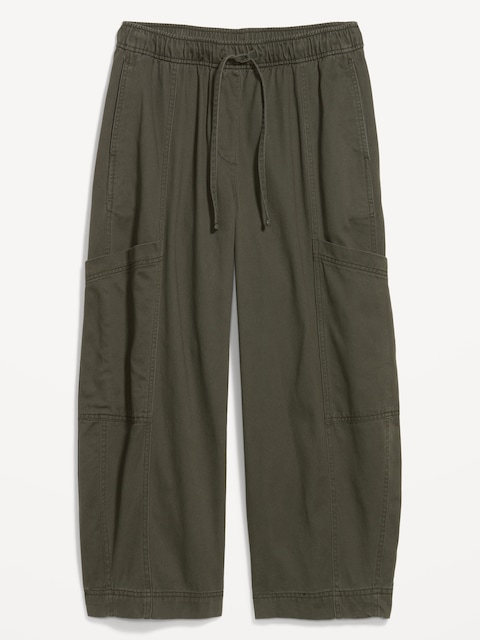 Mid-Rise Barrel-Leg Utility Pants
