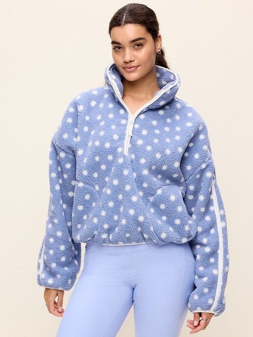 Loose Sherpa Quarter-Zip Pullover