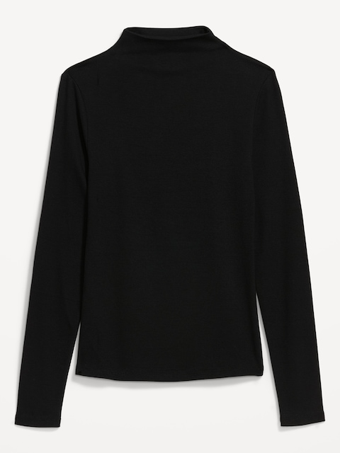 Snug Long-Sleeve Mock-Neck T-Shirt