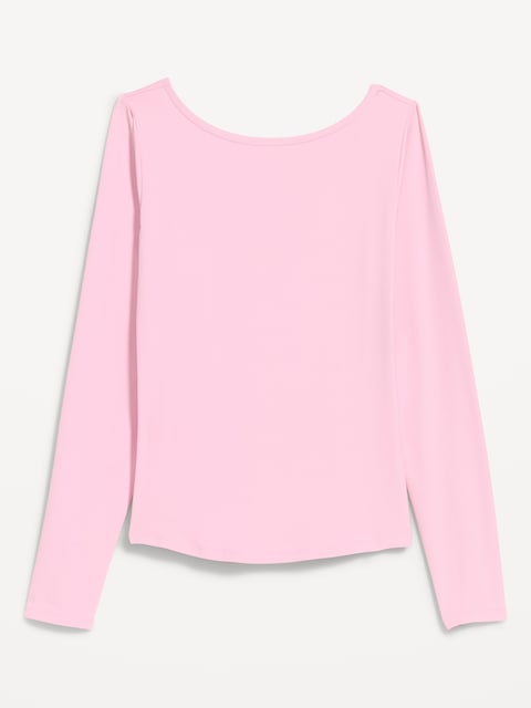 StudioSmooth Long-Sleeve Scoop-Back Top