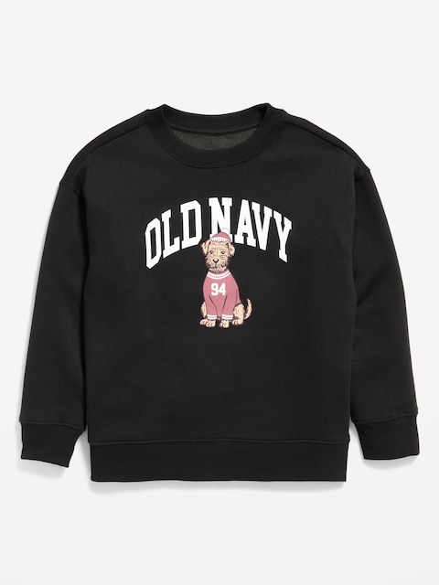 Oversized Logo Graphic Crew-Neck Sweatshirt for Boys